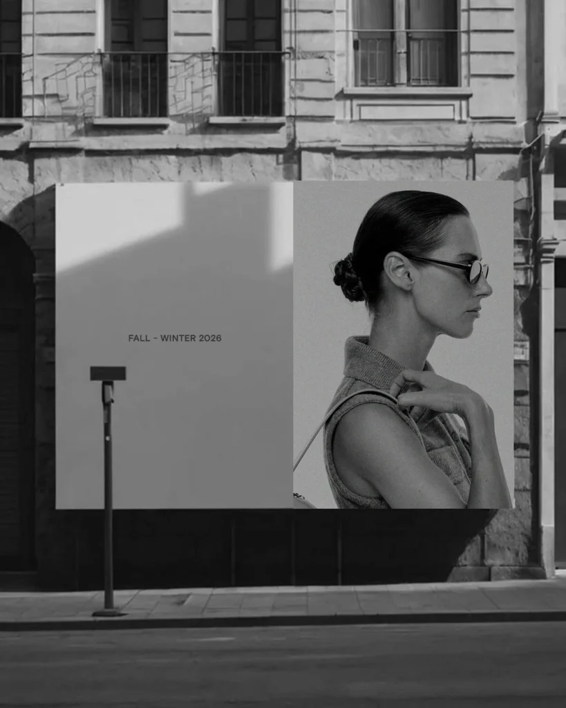 Mujer junto a una pared, fotografía para campañas publicitarias